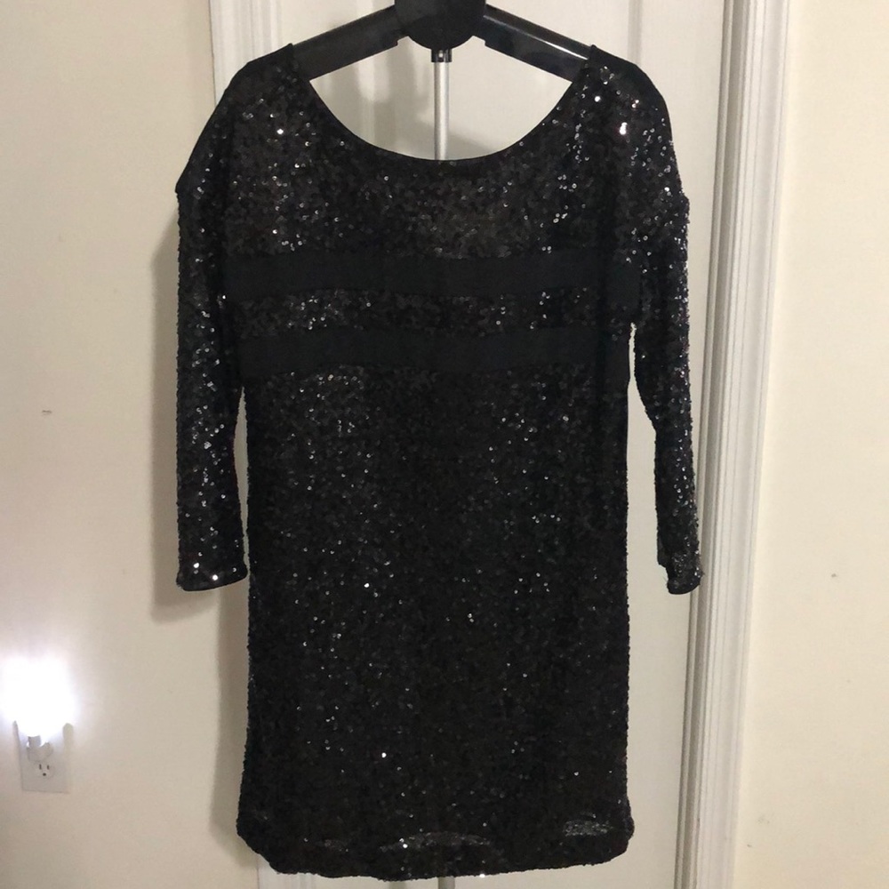 Armani Exchange Sequins Long Sleeve Dress